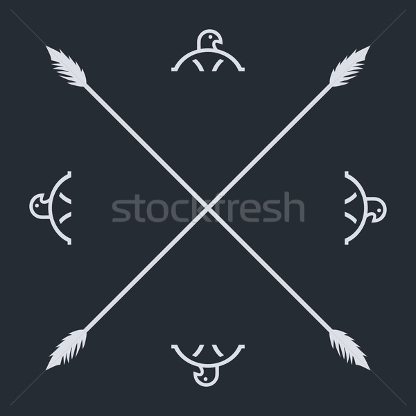 Tubylec etnicznych sztuki symbol tkaniny orzeł Zdjęcia stock © vector1st