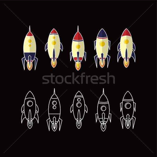 rocket ship launch theme vector art Stock photo © vector1st