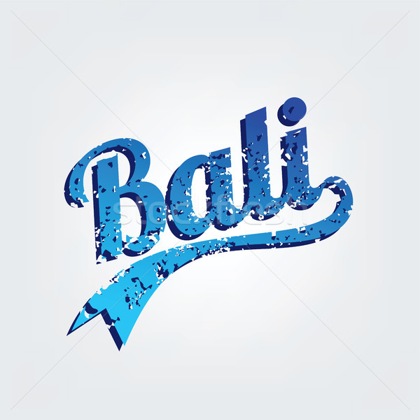 bali paradise island retro varsity text grungy vector Stock photo © vector1st