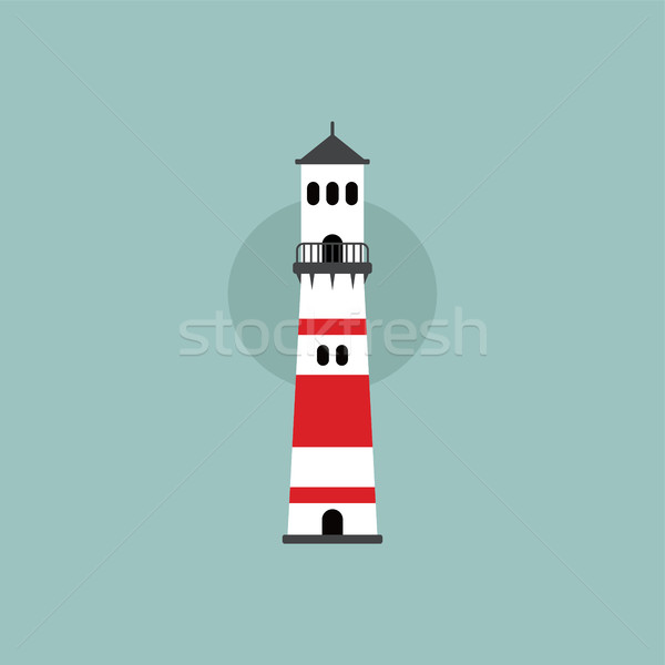 beach lighthouse flat illustration Stock photo © vector1st