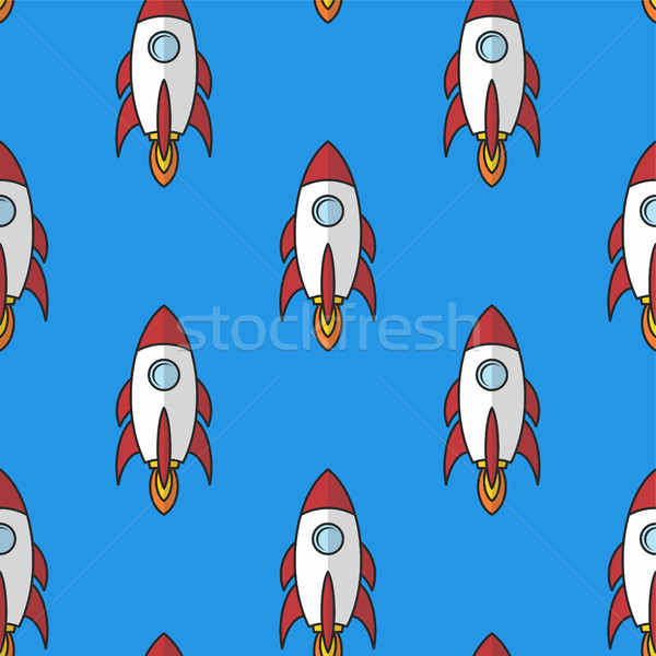 space ship rocket shuttle cartoon vector art Stock photo © vector1st
