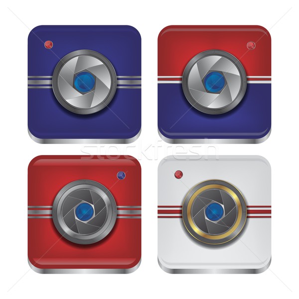 Media interface camera vector grafische kunst Stockfoto © vector1st