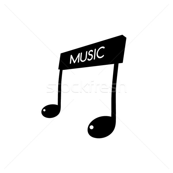 Zene kulcs jegyzet zenekar dal logo Stock fotó © vector1st