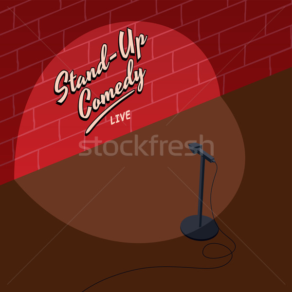 stand up comedy isometric block cartoon Stock photo © vector1st