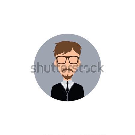 Mann Hipster Avatar Benutzer Bild Zeichentrickfigur Stock foto © vector1st