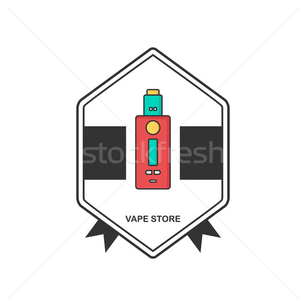 retro color badge theme electric cigarette mod - vaporizer vector Stock photo © vector1st