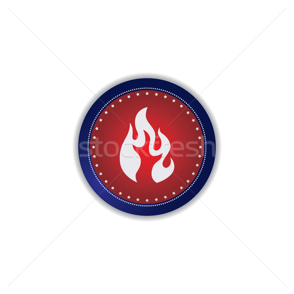 Feu icône bouton vecteur art illustration [[stock_photo]] © vector1st