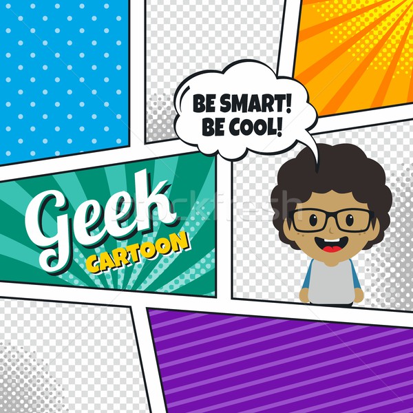 Desen animat comic sablon semitonuri artă vector Imagine de stoc © vector1st