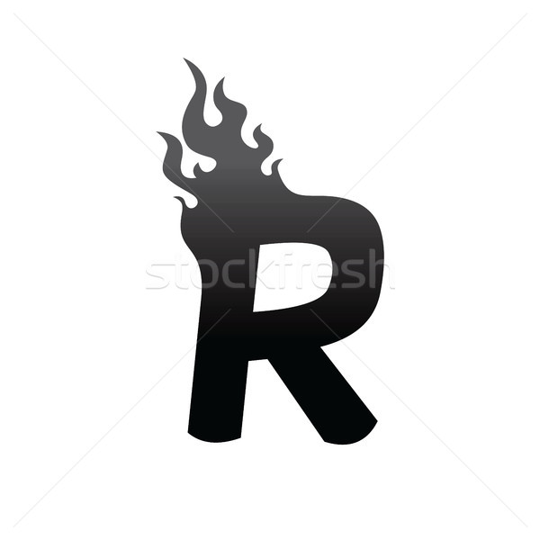 fire burn initial letter alphabet Stock photo © vector1st