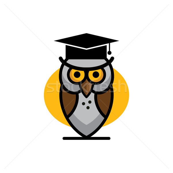 Flat education elements owl, diploma. Vector illustration. Stock photo © vector1st