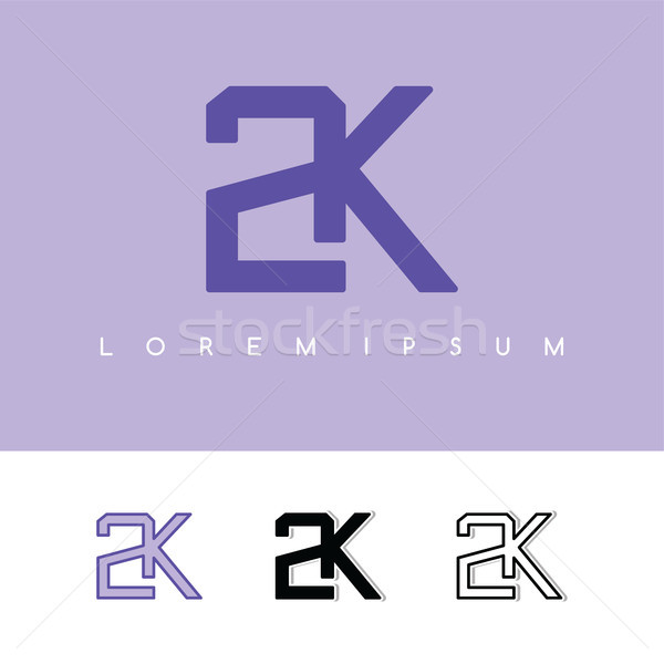 2k overlaping sign logo logotype vector art Stock photo © vector1st