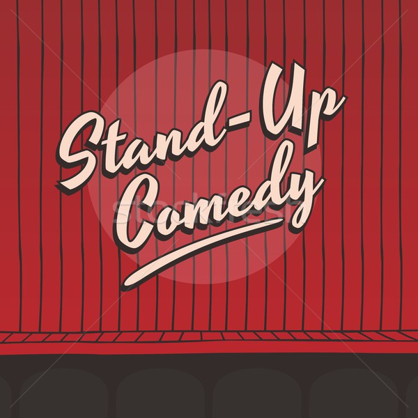 stand up comedy live stage red curtain Stock photo © vector1st