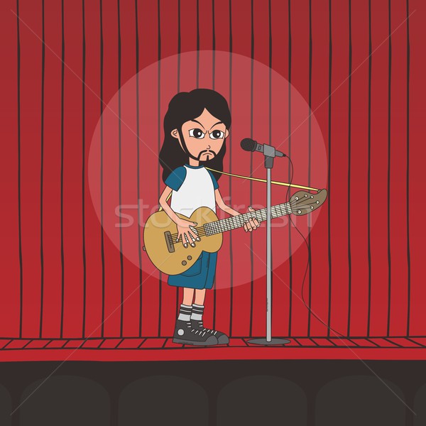 Vivir banda nino música guitarra Foto stock © vector1st