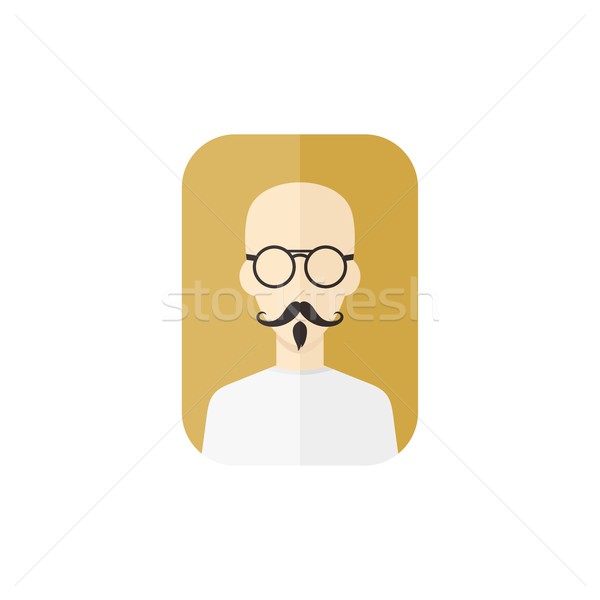 Mann Hipster Avatar Benutzer Bild Zeichentrickfigur Stock foto © vector1st