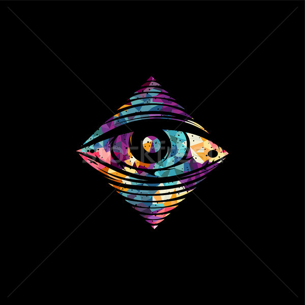 all seeing eye theme logo template Stock photo © vector1st