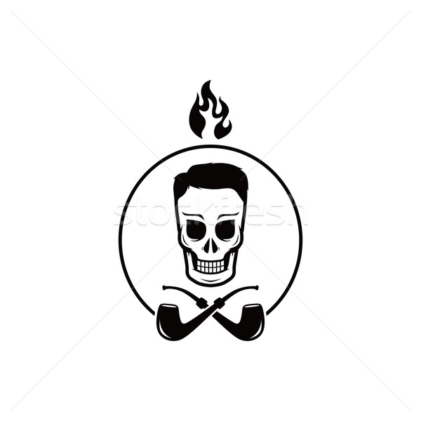 skull tobacco pipe smoker Stock photo © vector1st