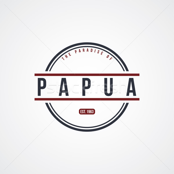 Stock photo: papua badge indonesia label theme