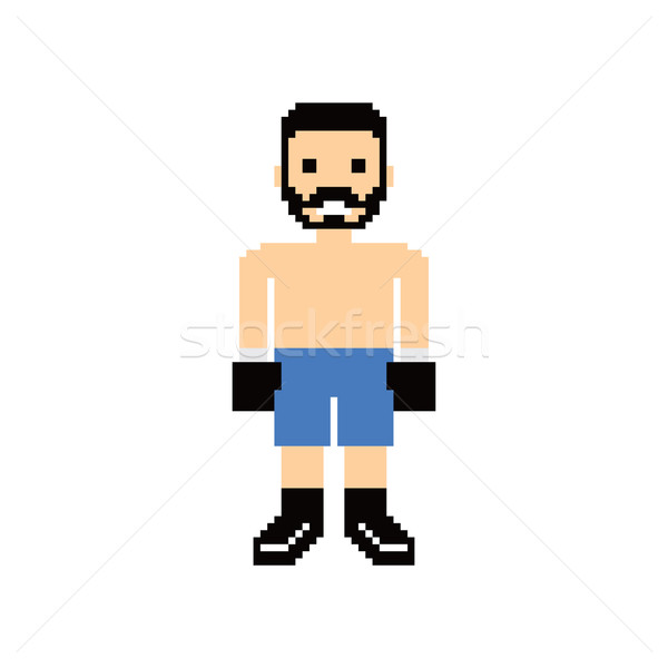 Pixel persone boxer avatar vettore arte Foto d'archivio © vector1st