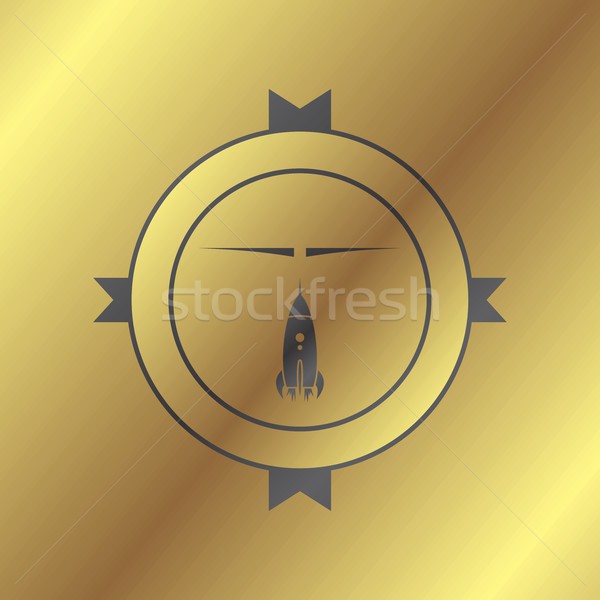 Raum Rakete Vektor Kunst Illustration Zeichen Stock foto © vector1st