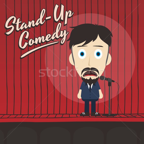 hilarious guy stand up comedian cartoon Stock photo © vector1st