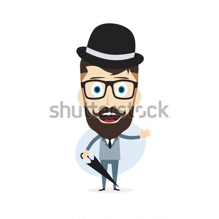 Karikatur guy Avatar Bild Mann Hipster Stock foto © vector1st