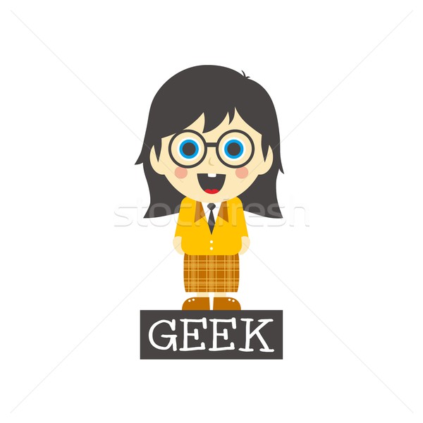 Geek fată desen animat vector artă Imagine de stoc © vector1st