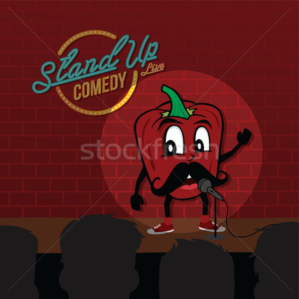 Stock photo: stand up comedy open mic bell pepper