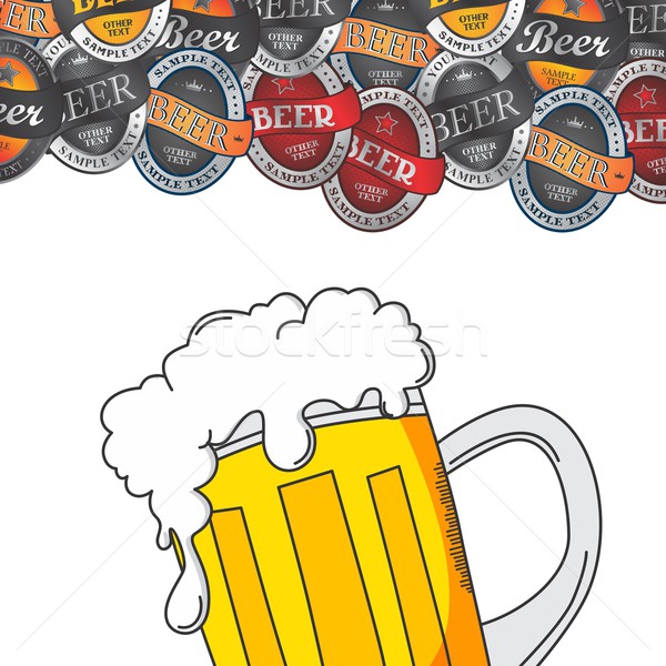 Bière étiquette vecteur graphique art design [[stock_photo]] © vector1st