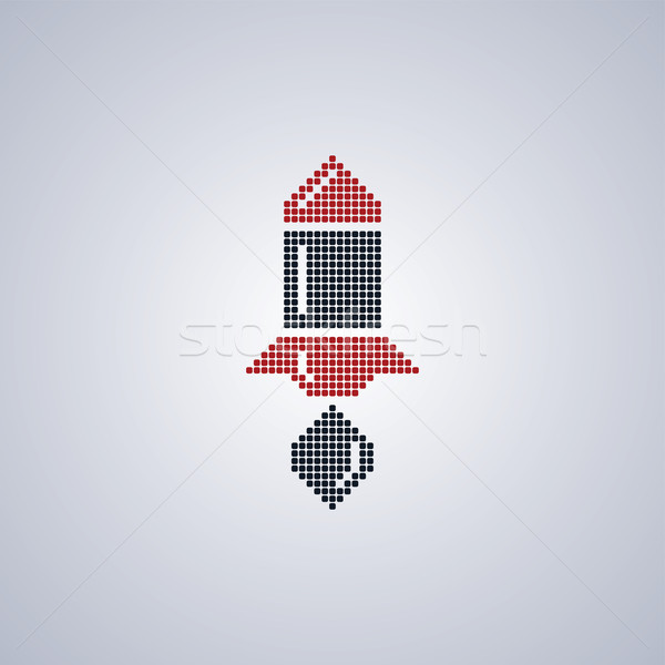 Piksel roket sanat gemi gökyüzü çocuklar Stok fotoğraf © vector1st