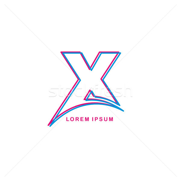 initial neon light letter brand logo template logotype Stock photo © vector1st
