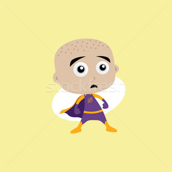 Adorable and amazing cartoon superhero in classic pose Stock photo © vector1st