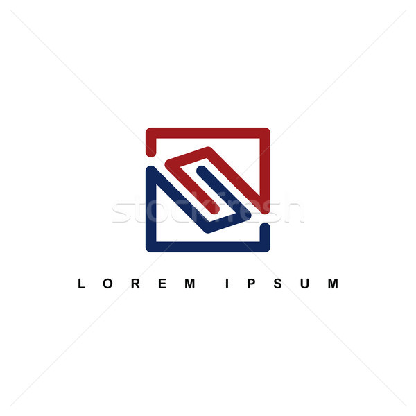 overlap line art template logo logotype alphabet letter s Stock photo © vector1st