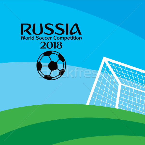 Foto stock: Rusia · torneo · de · fútbol · vector · arte · ilustración · mundo