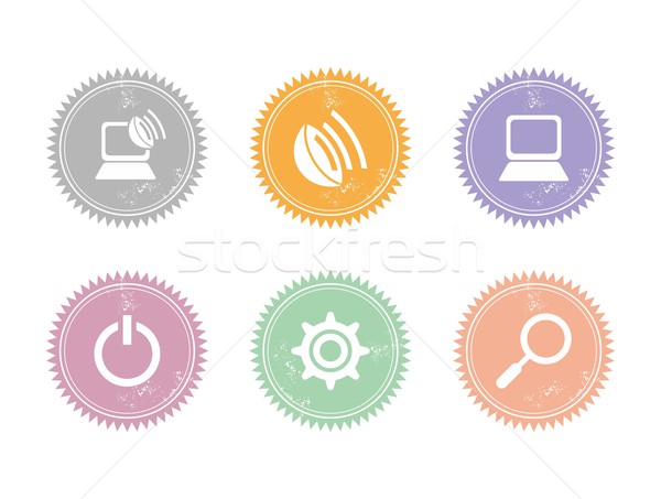 Icon knop kunst vector grafische Stockfoto © vector1st