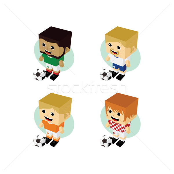 soccer player isometric cartoon set Stock photo © vector1st