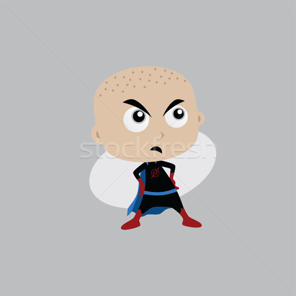Adorable and amazing cartoon superhero in classic pose Stock photo © vector1st