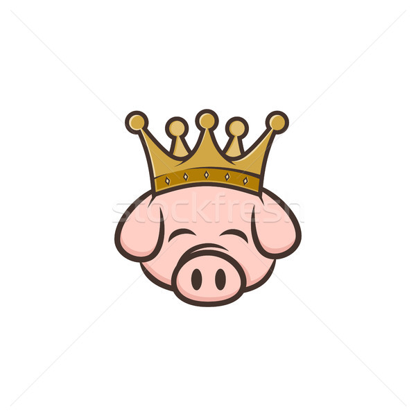 Roi porc couronne porc lard cartoon Photo stock © vector1st