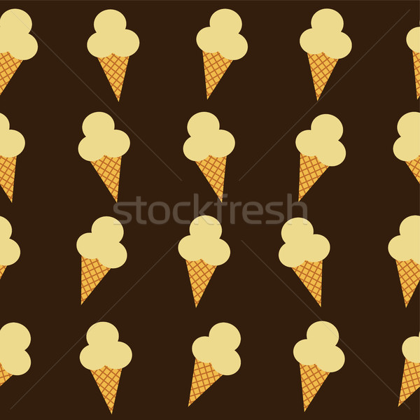 Cono de helado vector arte ilustración fondo verde Foto stock © vector1st