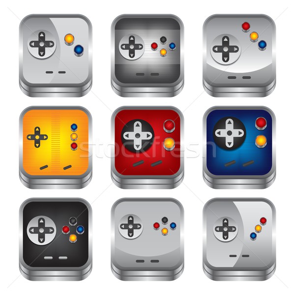 Jeu consoler icône bouton vecteur graphique [[stock_photo]] © vector1st