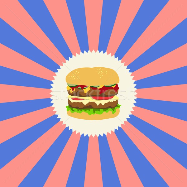 étel ital hamburger grafikus művészet étterem Stock fotó © vector1st