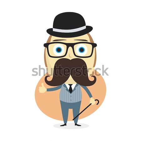 Karikatur guy Avatar Bild Mann Hipster Stock foto © vector1st