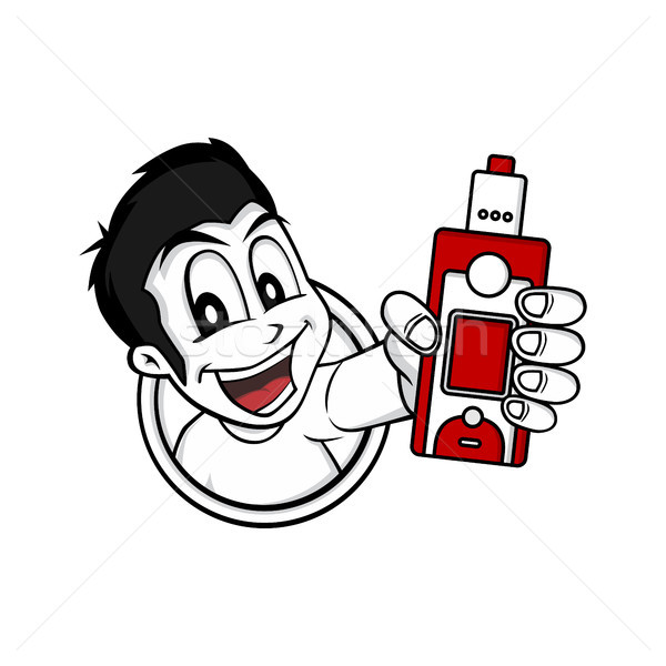 man holding vaporizer mod - electric cigarette Stock photo © vector1st