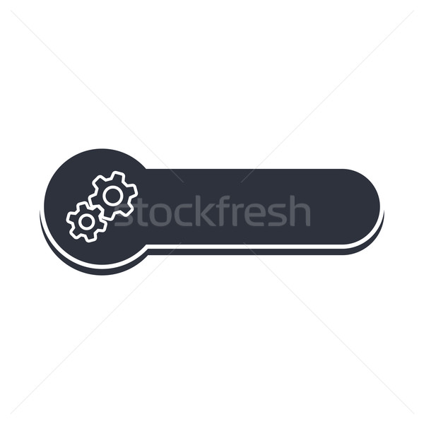 Foto stock: Roda · dentada · ícone · bandeira · modelo · vetor · arte