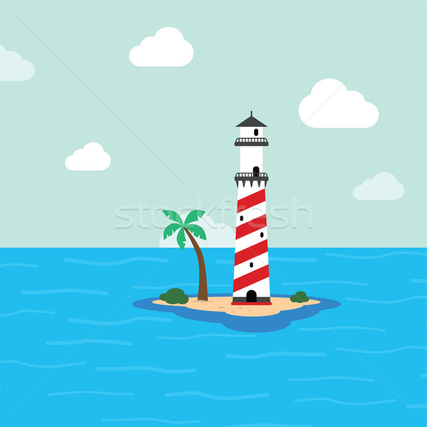 beach lighthouse seashore view Stock photo © vector1st