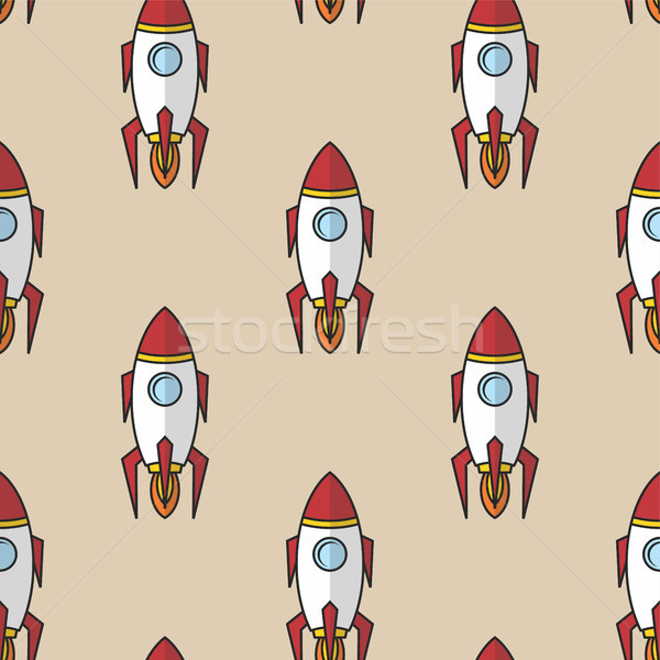 space ship rocket shuttle cartoon vector art Stock photo © vector1st