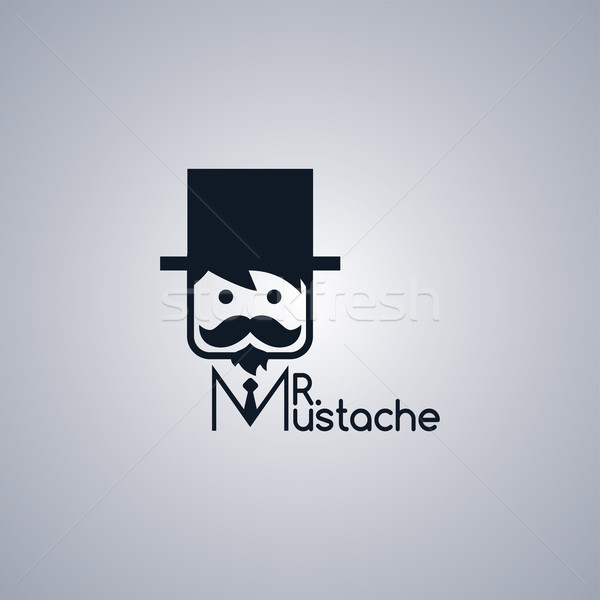 Wąsy facet godny podziwu wektora sztuki ilustracja Zdjęcia stock © vector1st