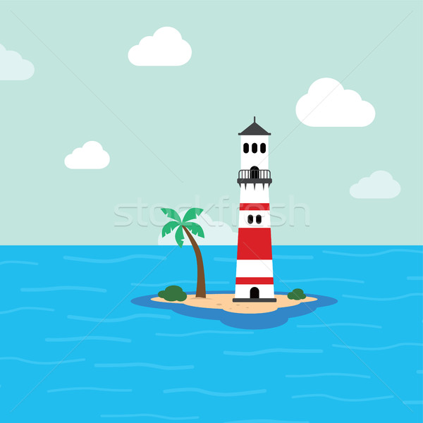 beach lighthouse seashore view Stock photo © vector1st