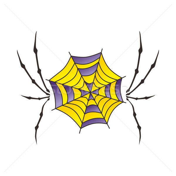 Farbe Spinnennetz Kunst Retro Vektor Illustration Stock foto © vector1st