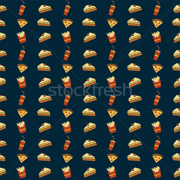Naadloos restaurant patroon vector kunst illustratie Stockfoto © vector1st
