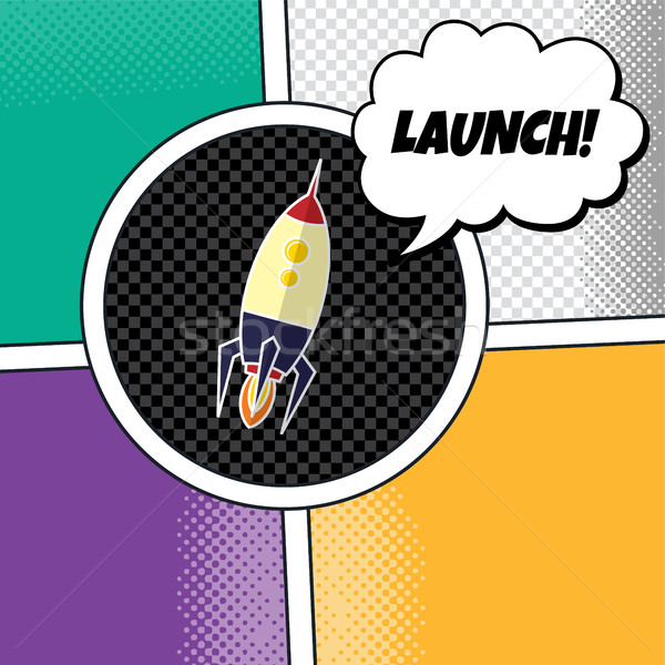 rocket ship launch theme vector art illustration Stock photo © vector1st